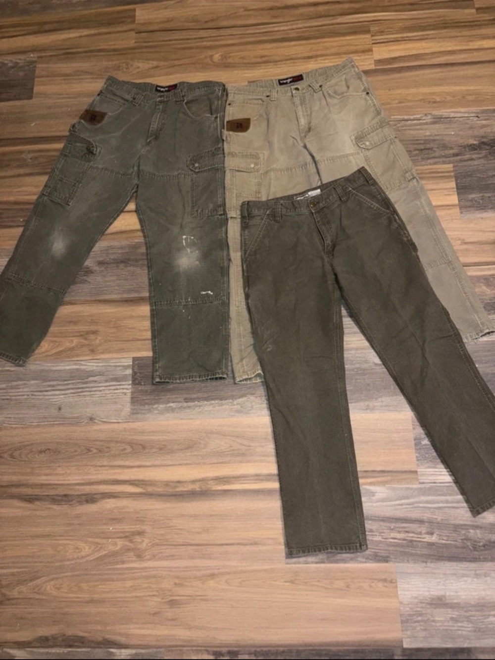 Carhartt Wrangler Riggs 35x 32 Cargo Work Hunting Pants Lot of 4 pair